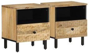 vidaXL Κομοδίνα 2 τεμ. 40 x 33 x 46 εκ. από Μασίφ Ξύλο Μάνγκο
