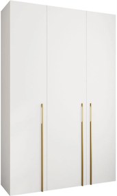 Ντουλάπα Como III 160 Τρίφυλλη-Λευκό - Χρυσό