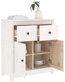 vidaXL Συρταριέρα Λευκή 70 x 35 x 80 εκ. από Μασίφ Ξύλο Πεύκου