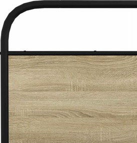 vidaXL Σκελετός Κρεβ. Χωρίς Στρώμα Sonoma Δρυς 150x200 εκ. Μεταλλικό