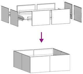 vidaXL Ζαρντινιέρα Λαδί 100x100x40 εκ. από Χάλυβα