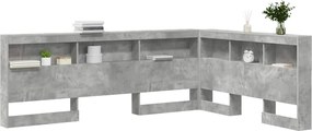 vidaXL Κεφαλάρι Αποθήκης Σκυρόδεμα Γκρι 140 cm Επεξεργασμένο ξύλο