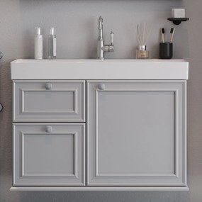 Έπιπλο Μπάνιου Πάγκος Με Νιπτήρα Stella 100 S3BSTE100GRM 98×45.5x70cm Grey Κεραμικό,Mdf