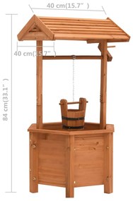 vidaXL Γλάστρα Πηγάδι 40 x 40 x 84 εκ. από Ξύλο Ελάτης