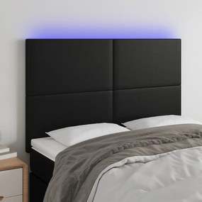 VidaXL Κεφαλάρι Κρεβατιού LED Μαύρο 144x5x118/128 εκ
