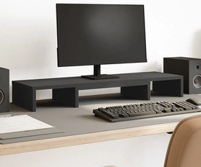vidaXL Βάση Οθόνης Ρυθμιζ. Μαύρο 80x24x10,5εκ Επεξεργ Ξύλο
