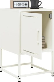 vidaXL Κομοδίνο Λευκό 36x39x60,5 εκ. από Χάλυβα
