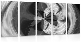 καλλιτεχνική αφαίρεση εικόνας 5 μερών σε ασπρόμαυρο - 100x50