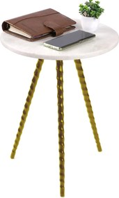 Βοηθητικό Τραπέζι Home ESPRIT Λευκό Χρυσό 36 x 36 x 48,5 cm