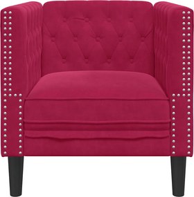 vidaXL Πολυθρόνα Chesterfield Μπορντό Βελούδινη