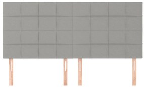 vidaXL Κεφαλάρι Ανοιχτό Γκρι 200x5x118/128 εκ. Ύφασμα