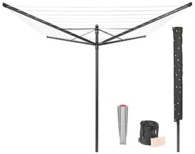 Brabantia Lift-O-Matic outdoor space 1003467, 50 m, Ρυθμιζόμενο ύψος, Μεταλλική ακίδα εκσκαφής, Θήκη, Τσάντα με κλιπς, Ανθεκτικό στη διάβρωση, Μαύρο