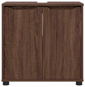 vidaXL Ντουλάπα νιπτήρα μπάνιου με ράφι Καφέ δρυς 60 x 30 x 60 cm