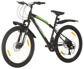 vidaXL Ποδήλατο Mountain 26'' Μαύρο με 21 Ταχύτητες 36 εκ.