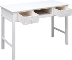 vidaXL Γραφείο Λευκό 108 x 45 x 76 εκ. από Μασίφ Ξύλο Παυλώνιας