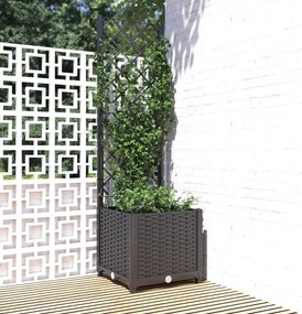 vidaXL Ζαρντινιέρα Κήπου με Καφασωτό Μαύρο 40 x 40 x 136 εκ. από PP