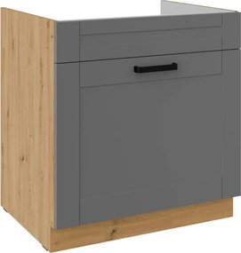 Επιδαπέδιο ντουλάπι Nelor 80 ZL 1S BB-Γκρι σπέσιαλ - Φυσικό