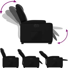 vidaXL Πολυθρόνα Ηλεκτρική Ανακλινόμενη με Ανύψωση Μαύρη Συνθ. Δέρμα