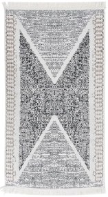 vidaXL Χαλί Μαύρο και Γκρι 120x180 εκ. Βαμβακερό