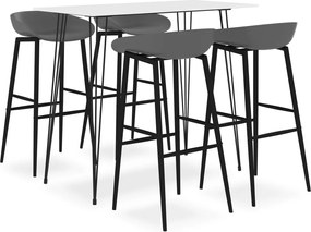 vidaXL Σετ Επίπλων Μπαρ 5 Τεμαχίων Λευκό / Γκρι