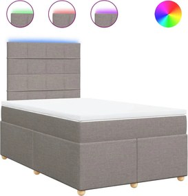 vidaXL Κρεβάτι Boxspring με Στρώμα Taupe 120x200 εκ. Υφασμάτινο