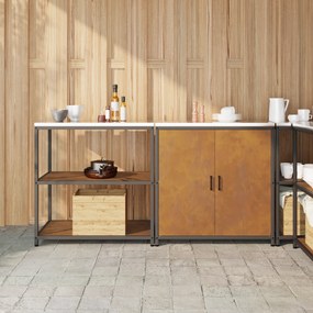 vidaXL Σετ Αποθήκευσης Κουζίνας 2 pcs Σκ rusty 150 x 50 x 92 εκ.