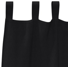 vidaXL Κουρτίνες με κουρτίνες 2 pcs Μαύρο 245 x 140 εκ. Πολυεστέρας