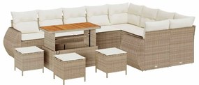 vidaXL Σετ Καναπέ Κήπου 13 pcs Μπεζ συνθετικό ρατάν