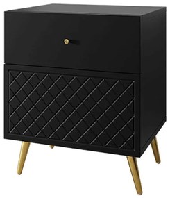 Κομοδίνο Temerra 162717219 50x42x57cm Black-Gold