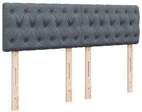 vidaXL Κρεβάτι Boxspring με Στρώμα Σκούρο Γκρι 160x200 εκ. Βελούδινο