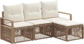 vidaXL Σετ Καναπέ Κήπου 4 pcs Μπεζ συνθετικό ρατάν