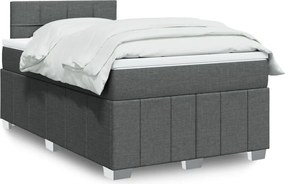vidaXL Κρεβάτι Boxspring με Στρώμα Σκούρο Γκρι 120x200 εκ. Υφασμάτινο