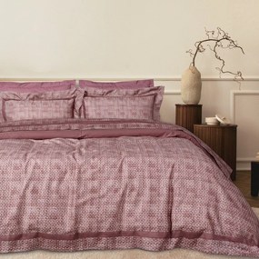 Παπλωματοθήκη Executive 1687 (Σετ 3τμχ) Dark Rose-Cream Das Home Υπέρδιπλo 220x240cm Tencel