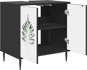 vidaXL Ντουλάπι Μπάνιου HANAU Μαύρη Δρυς 60 x 40 x 61 εκ