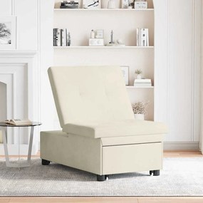 vidaXL Καναπές-Κρεβάτι Κρεμ 67 x 194 x 38 εκ Βελούδο