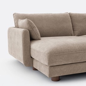 Γωνιακός αναστρέψιμος καναπές από μελανζέ πολυεστέρα, EMILIO