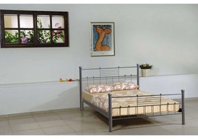 Κρεβάτι Μεταλλικό Ευριδίκη Διπλό 148x198 191545 Grey Διπλό Μέταλλο