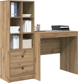 vidaXL Γραφείο με συρτάρι με ράφι με αποθήκευση 2 pcs Artisan Oak