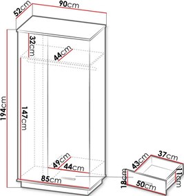 Ντουλάπα Lamelo Δίφυλλη