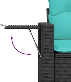 vidaXL Σετ Καναπέδων Κήπου 11 Τεμαχίων με Μαξιλάρια από Μαύρο Συνθετικό Ρατάν
