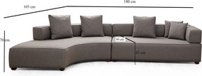 Corner Sofa Gondol-1 (CHL-3R) - Grey Grey
