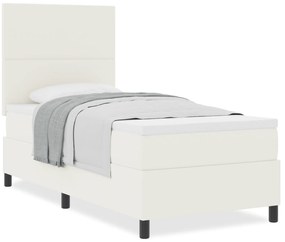 vidaXL Κρεβάτι με Σπυρό και Στρώμα Κρεμ 80x200 εκ. Ύφασμα βελούδου