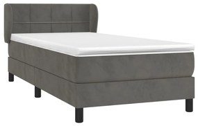 ΚΡΕΒΑΤΙ BOXSPRING ΜΕ ΣΤΡΩΜΑ ΣΚΟΥΡΟ ΓΚΡΙ 90X200 ΕΚ. ΒΕΛΟΥΔΙΝΟ 3127470