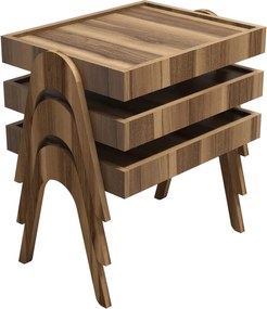 Βοηθητικά Τραπέζια 3τμχ Καρυδιά ROMA 53,6x40x64