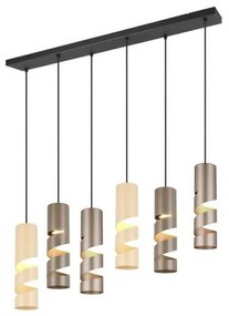 Φωτιστικό Οροφής - Ράγα Stream 364000617 100x14x150cm 6xGU10 10W Beige-Coffee Trio Lighting
