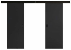 Συρόμενες πόρτες Dover 200, 46 kg, Γραφίτης, Πλαστικοποιημένη μοριοσανίδα, Γκρι, Αλουμίνιο | Epipla1.gr