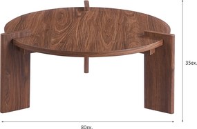 Τραπέζι Σαλονιού (Φ80x35) Spitishop Venice Brune