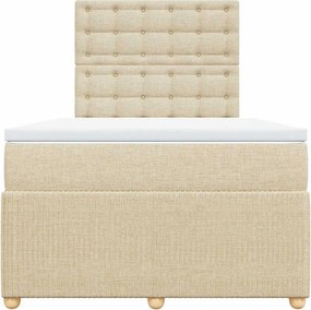 vidaXL Κρεβάτι Boxspring με Στρώμα Κρεμ 120x190 εκ. Υφασμάτινο