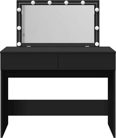 vidaXL Μπουντουάρ με LED Μαύρο 100x40x120 εκ.