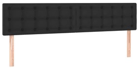 vidaXL Κρεβάτι Boxspring με Στρώμα Μαύρο 160x200εκ.από Συνθετικό Δέρμα